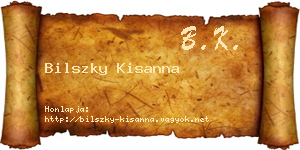 Bilszky Kisanna névjegykártya